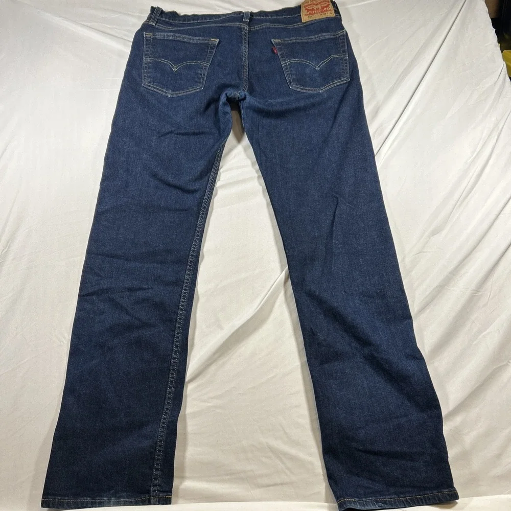 Levis 513 Slim Straight Jeans Men 36 Blue Denim Medium Wash Cotton Stretch 36x34